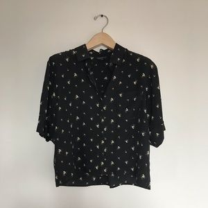 Club Monaco cropped silk blouse